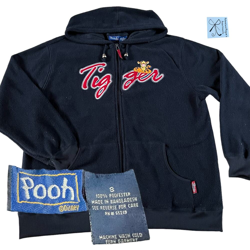 Disney Pooh Tigger Zip-up Hooded Sweatshirt Sz S